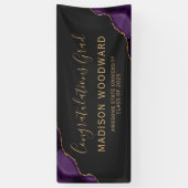 Banderoles Purple Gold Agate Dark Félicitations Graduation (Vertical)