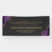 Banderoles Purple Gold Agate Dark Félicitations Graduation (Horizontal)