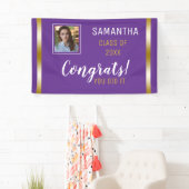 Banderoles Purple Gold Congrats Graduate Photo Graduate (En situation)