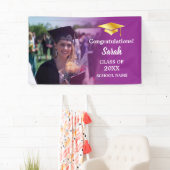 Banderoles Purple Gold Graduation Custom Classe Photo De 2025 (En situation)