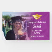 Banderoles Purple Gold Graduation Custom Classe Photo De 2025 (Horizontal)