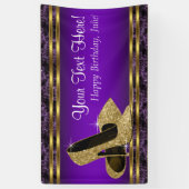 Banderoles Purple Gold High talon fête d'anniversaire (Vertical)