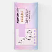 Banderoles Purple Gradient Cute Eyeball Text Baby Shower (Verticale)