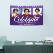 Banderoles Purple Graduation 3 Photo Bold Script Simple Rétro (Salon professionnel)