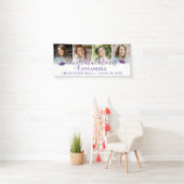 Banderoles Purple Graduation Félicitations Script 4 Photos (En situation)