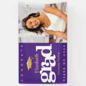 Banderoles Purple graduation photo or casquette bold moderne (Vertical)