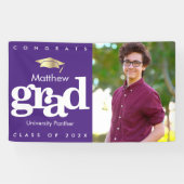 Banderoles Purple graduation photo or casquette moderne audac (Horizontal)