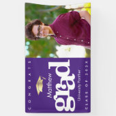 Banderoles Purple graduation photo or casquette moderne audac (Vertical)