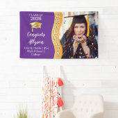 Banderoles Purple | Or Félicitations au Diplômé Vague Photo (En situation)