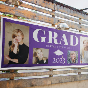 Banderoles Purple Photo Graduate Classe de 2023
