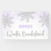 Banderoles Purple Silver Winter ONEderland 1er anniversaire (Horizontal)