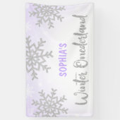 Banderoles Purple Silver Winter ONEderland 1er anniversaire (Vertical)