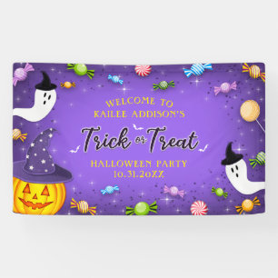 Banderoles Purple Trou ou traiter les enfants Halloween Candy