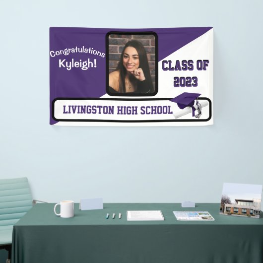 Banderoles Purple & White Graduation (Salon professionnel)