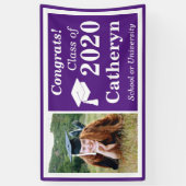 Banderoles Purple White One Photo Class of 2024 Graduation (Vertical)