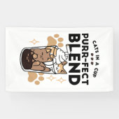 Banderoles Purr-fect Blend : Cat and Coffee Art for Pet Lover (Horizontal)