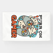 Banderoles Purr On Gamer - Conception De Jeu De Chat Cute (Horizontal)
