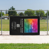 Banderoles QR Code Entreprise Logo Entreprise Modèle vertical (Insitu)