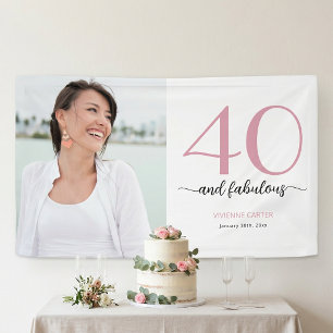Banderoles Quarante ans et Fabuleux Photo d'anniversaire pour