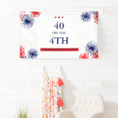 Banderoles Quarante sur le feu d'artifice d'anniversaire 4 ju (En situation)