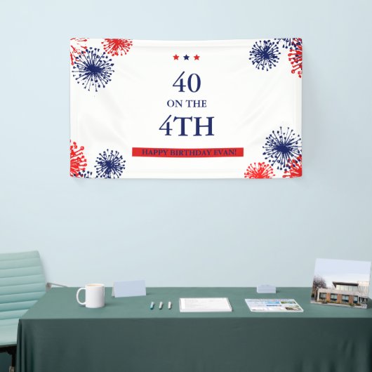 Banderoles Quarante sur le feu d'artifice d'anniversaire 4 ju (Salon professionnel)