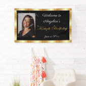 Banderoles Quarantième Anniversaire, Paillettes Dorées, Étinc (En situation)