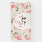 Banderoles Quatre anniversaire de enfant de fraise sucrée (Verticale)