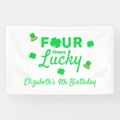 Banderoles Quatre fois Lucky 4e anniversaire (Horizontal)
