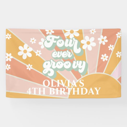 Banderoles Quatre Jours Super Retro Sunshine Daisy Anniversai (Horizontal)