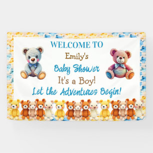 Banderoles Que les Aventures Commencent Baby Shower Garçon