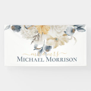 BANDEROLES QUELQUE CHOSE DE BLEU - MARIAGE FLORAL