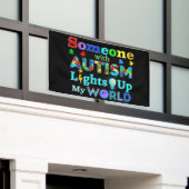 Banderoles Quelqu'un avec AUTISM éclaire mon monde (Bâtiment extérieur)