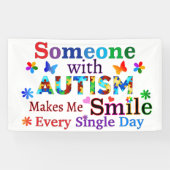 Banderoles Quelqu'Un Avec AUTISME Me Rend Souriant (Horizontal)