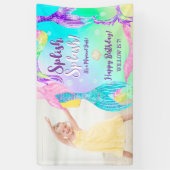 Banderoles Queues de sirène de plage photo de l'Anniversaire  (Vertical)