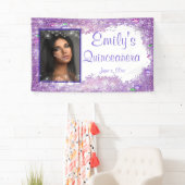 Banderoles Quinceanera Célébration, Parties scintillant rose (En situation)