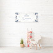 Banderoles Quinceanera florale blanche et bleue (En situation)