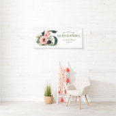 Banderoles Quinceanera florale Elégante 15e anniversaire (En situation)