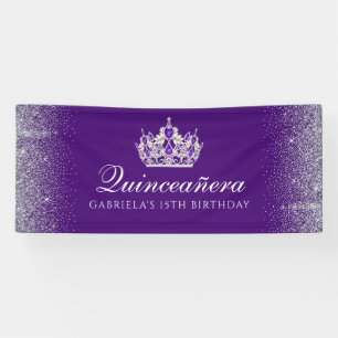 Banderoles Quinceanera, Parties scintillant violette