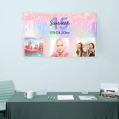 Banderoles Quinceanera rose violet parties scintillant blush (Salon professionnel)