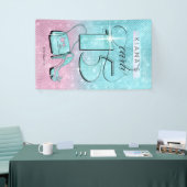 Banderoles Quinceanera Turquoise/rose Vert ID701 parties scin (Salon professionnel)