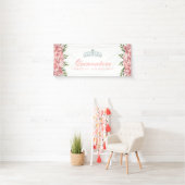 Banderoles Quincennère florale blanche et rose (En situation)