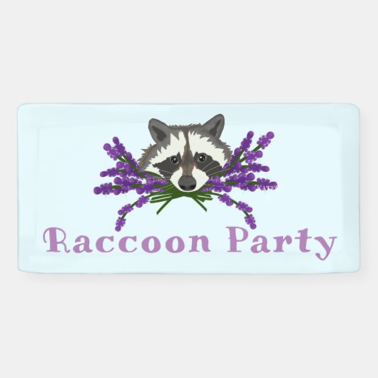 Banderoles Raccoon avec lavande. Raccoon (Horizontal)