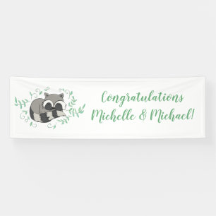 Banderoles Raccoon Baby shower Bois Animaux