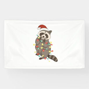 Banderoles Raccoon Joyeux Noël Lumières Santa Chapon Xmas Nei