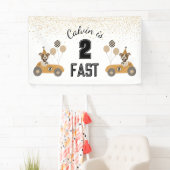 Banderoles Race Car Chien Deux Fête d'anniversaire rapide (En situation)