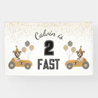 Race Car Chien Deux Fête d'anniversaire rapide