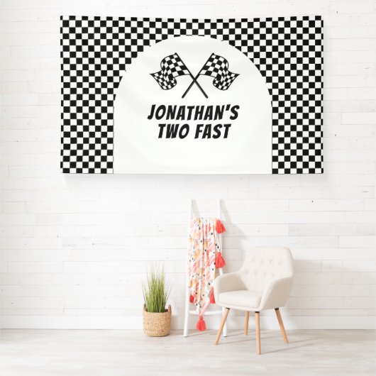 Banderoles Racing Birthday Two Fast backdrop banner (Insitu)