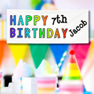 Banderoles Rainbow Bonne fête d'anniversaire personnalisée