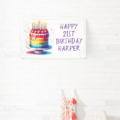 Banderoles Rainbow Cake Personalized Happy Birthday (Insitu)