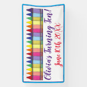 Banderoles Rainbow Crayons Artist Art Fête d'anniversaire pou (Verticale)